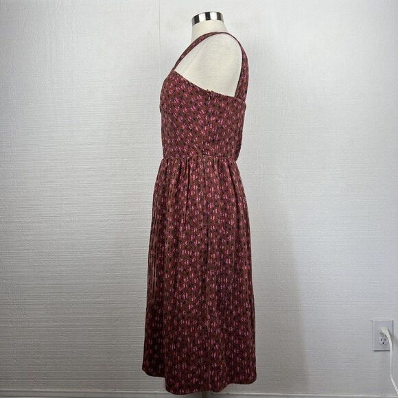 Kate Spade Floradoodle Halter Dress 8 Womens Pink Print Fit & Flare Pockets - Picture 4 of 11